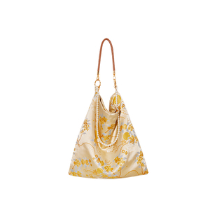 故宫淘宝｜金枝玉兔锦缎单肩包大容量新款文创新中式包包生日礼物