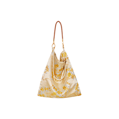 故宫淘宝金枝玉兔锦缎单肩包