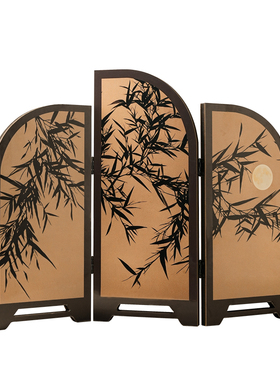 贝汉美中古风复古屏风装饰画摆件