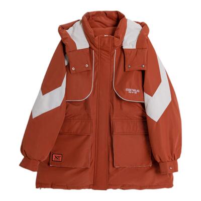 特大码派克冲锋衣工装羽绒服女冬