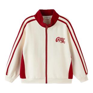 巴拉巴拉儿童加绒外套女童学院风棒球服大童加厚上衣秋冬新款童装