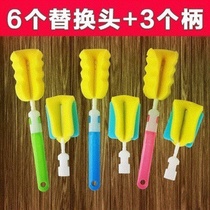 。 3 pieces of sponge bottle brush bottle cleaning brush with replacement brush head cleaning cleaner cup brush bottle brush