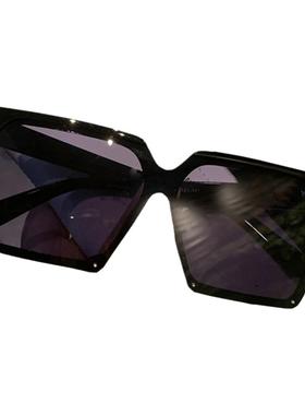 韩版个性大框方形粉色眼镜女朋克风摇滚一体墨镜男街拍黑色太阳镜