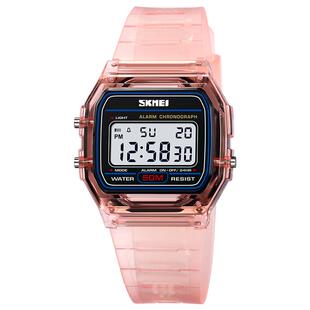 时刻美青少年初中高中学生小方块透明手表男简约儿童电子腕表女