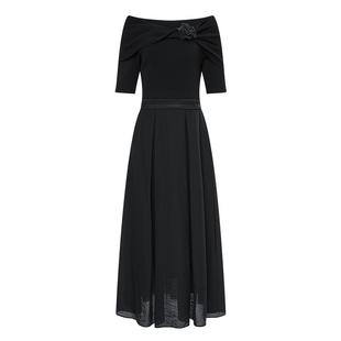 莱芙·艾迪儿商场同款夏新品不规则链条设计百褶短袖连衣裙