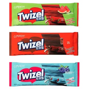 yem长条糖螺旋形蓝莓味夹心软糖水果可乐味儿童糖果韩国进口零食