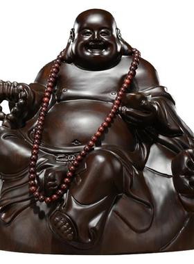 刺史雕刻元宝红木工艺品弥勒佛像