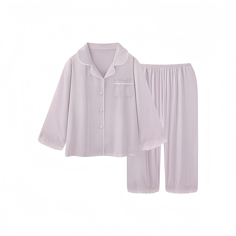 维多利亚真丝女可外穿家居服套装