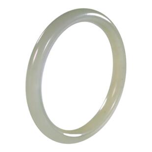 和合玉器和田玉青白玉手镯女玉镯湖水色青玉手镯山料圆条镯58.87