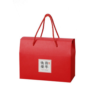 新年一斤装雪花酥礼盒牛轧糖年味礼品盒阿胶糕牛轧饼干奶枣手提盒