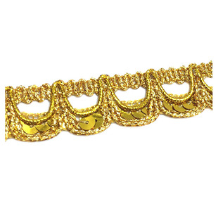 窗帘沙发抱枕花边服装diy布料装饰织带灯罩包边辅料金银色月亮边