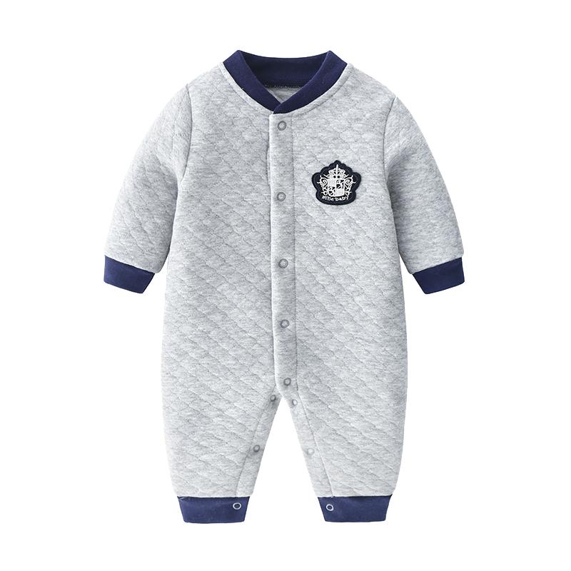 新品新生儿衣服纯棉连体衣初生宝宝保暖内衣加厚婴儿哈衣秋冬夹棉