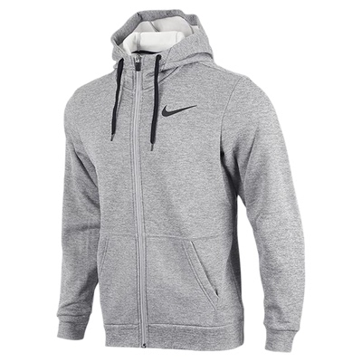 耐克拉链外套灰色 Nike连帽卫衣春秋防风加绒保暖舒适 CU6232-063