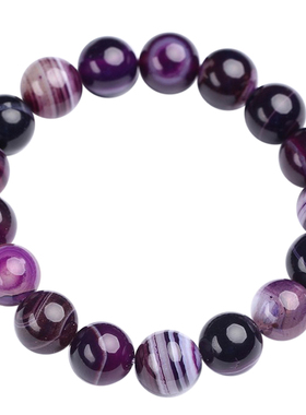 晶韵波斯玛瑙手链天然紫条纹缠丝
