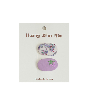 黄小妞可爱女刺绣发夹