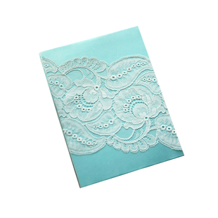 蒂芙尼蓝蕾丝手工定制香港结婚书套新郎打印誓词空白誓言本卡致辞