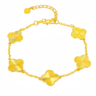 金店同款金包银四叶草手链水贝幸运五花镭射女手串生日送女友礼物