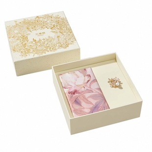 万事利真丝桑蚕丝天然淡水珍珠丝巾扣胸针礼盒送礼礼物—花样年华