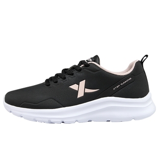 特步女鞋跑步鞋2026新款夏季皮面防水休闲鞋子轻便黑色女士运动鞋