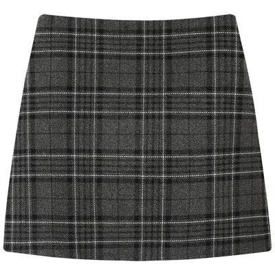 慕兔复古小个子高腰格子半身裙