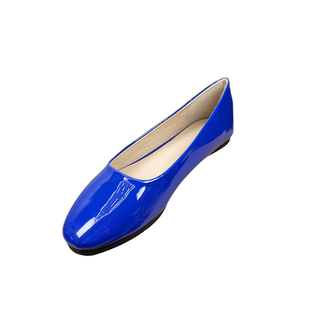 2026春新款漆皮圆头一脚蹬浅口百搭豆豆鞋奶奶鞋平底单鞋女工作鞋