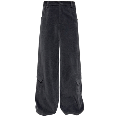 JCAESAR PANTS水洗灰侧口袋长裤 斜纹灯芯绒 侧向结构线 微宽松