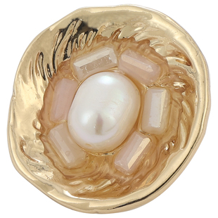 天然真珍珠金属纽扣高档精致法式时装大衣毛衣扣子衣服装饰配件