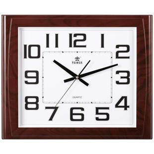 霸王钟表客厅简约北欧时尚家用时钟方形大挂钟中式静音电子石英钟