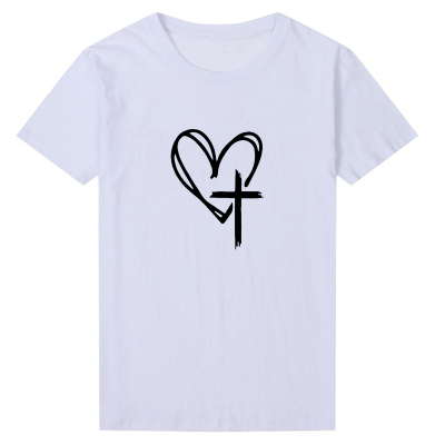 圆领宽松纯棉夏季短袖欧美字母T