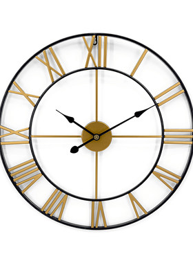 欧式客厅简约挂表罗马铁艺复古wall clock静音时钟创意装饰大挂钟