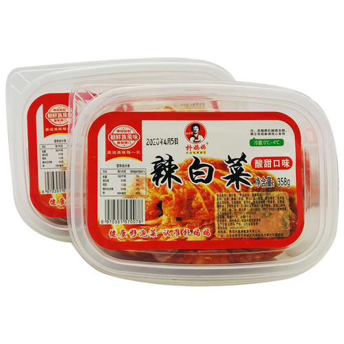 朴妈妈朴家辣白菜368g韩国朝鲜风味酸辣味萝卜盒装正宗即食