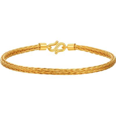 明牌珠宝复古编织礼物足金手链