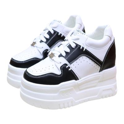 真皮12厘米厚底百搭小白鞋10cm