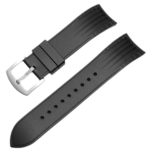 适用SEIKO精工5号水鬼鸡尾酒罐头鲍鱼弧口硅胶手表带20/22mm男款