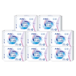 ABC卫生巾瞬吸云棉夜用280mm棉柔超薄透气姨妈女组合装官方正品
