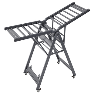 落地晾衣架家用阳台移动可折叠加粗加厚晾衣杆多功能晒被子神器