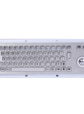 XP601金属工业键盘 金属PC键盘 轨迹球鼠标键盘 不锈钢防爆键盘