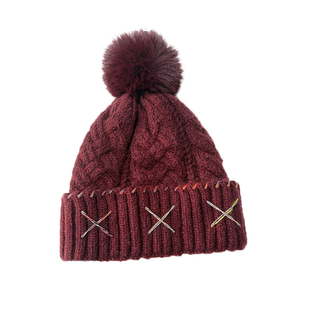 安可拉红毛球针织帽子女冬天加绒加厚保暖护耳毛线帽新款包头冷帽