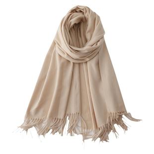 秋冬季羊绒围巾大红男女披肩加厚超长百搭中国红羊毛围脖定制LOGO