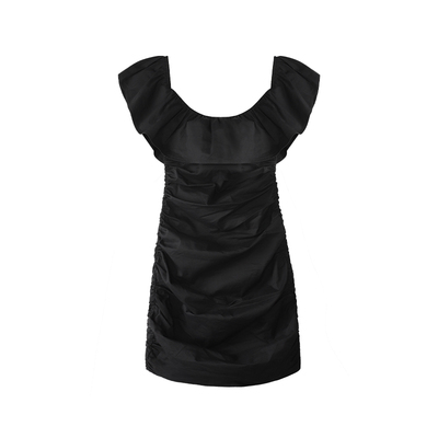 辣妹一字肩连衣裙女修身收腰短裙