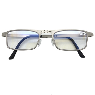 方形折叠无螺丝老花镜超轻薄便携式防蓝光辐射抗疲劳老人阅读眼镜