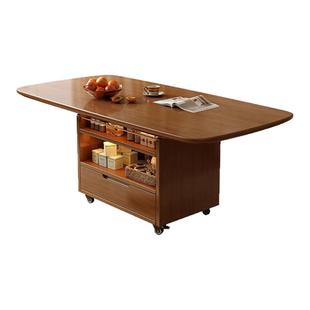 北欧实木升降茶几客厅家用茶桌餐桌两用可移动小户型茶台带轮边几