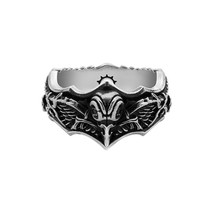 ROCKRIDE 七宗罪之懒惰戒指 SLOTH复古宝石新款高级男925银