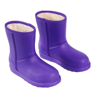 加绒雪地靴防滑保暖防水雨鞋EVA一体洗车厨房加绒棉鞋学生韩版靴