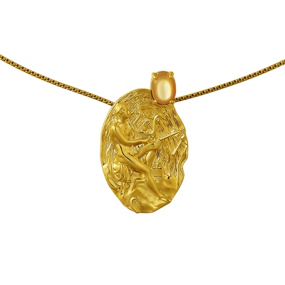 缪斯之舞镶嵌黄金贝项链