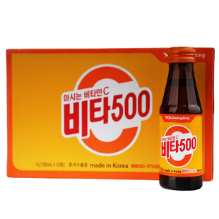 韩国维他500维生素C饮品健康果汁便携苹果味维他命100ml*10瓶整箱