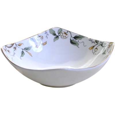 唐山骨瓷方形碗菜盘翘角四方北欧