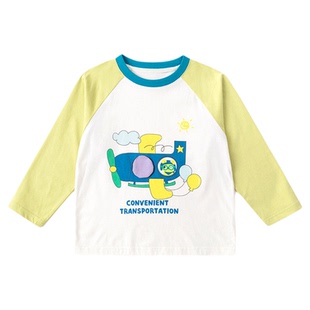 [全棉]嘟嘟家男童T恤儿童上衣纯棉春秋宝宝衣服卡通女童春装潮t恤