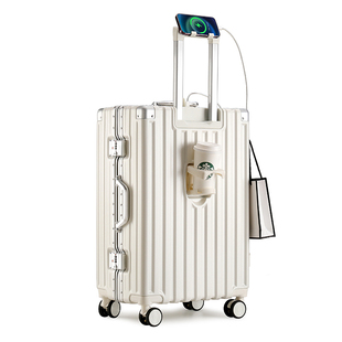 新款行李箱女旅行箱多功能挂钩登机箱万向轮24拉杆旅行箱男密码箱