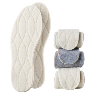 适用于CAT羊毛超薄保暖鞋垫女新款冬季加绒皮毛一体薄款大黄靴男